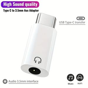 아이폰 15-17 프로 맥스용 타입C to 3.5mm 잭 AUX 오디오 어댑터, 삼성 샤오미 헤드폰 연결용 마이크 포함 타입C to 3.5mm