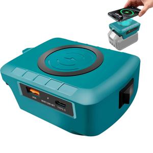 마키타 배터리용 무선 휴대폰 충전기 18V 배터리 어댑터 (USB 출력 및 C타입 포함) 캠핑, 여행, 야외 작업용