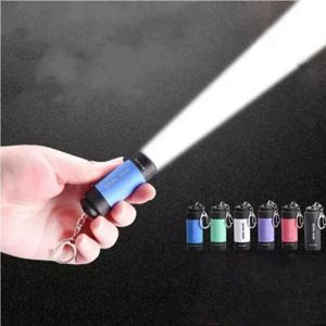1PC 미니 키 체인 램프 USB 충전식 LED 다기능 강력한 라이트 포켓 키 체인 손전등 홈 야외 하이킹 캠핑