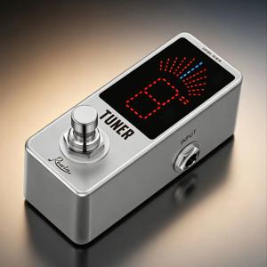 Rowin LT-910 기타 튜너 미니 크로매틱 튜너 페달 효과 LED 디스플레이 트루 바이패스 기타 액세서리 (일렉트릭 기타/베이스용)