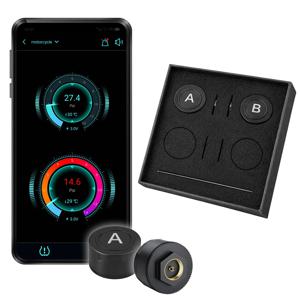 오토바이 TPMS, 블루투스 5.0 앱 실시간 압력 및 온도 알람, 오토바이 스쿠터 ATV용 IP67 방수