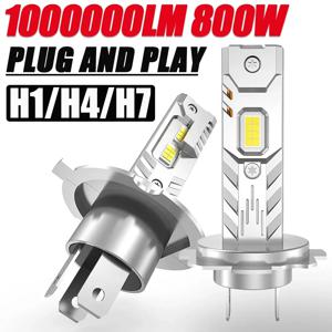 H7 H4 H1 LED 자동차 헤드라이트 전구 1000000LM 미니 무선 자동차 램프 +800% 밝은 스포트라이트 자동차 헤드램프 12V 24V