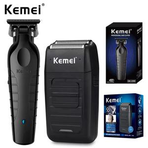 케메이 전문가용 전기 헤어 클리퍼 USB 충전식 바버 트리머 남성용 전기 면도기 클리퍼 KM-2299 KM-1102 키트