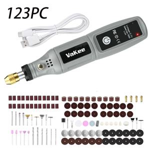 Vakee 16000RPM 로터리 도구, 3.7V USB 충전식 미니 그라인더 펜, DIY 공예, 보석 제작을 위한 휴대용 전동 공구