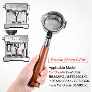 Breville BES920 980 990 용 58MM 바텀리스 포터필터 2 컵 필터 바구니 포함 커피 액세서리 에스프레소 메이커 바리스타 도구