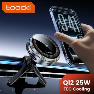 투키 Qi2.2 25W 무선 충전기 마그네틱 차량용 핸드폰 거치대 TEC 쿨링 아이폰 17 16 15 삼성 S26 S25 맥세이프 충전기용