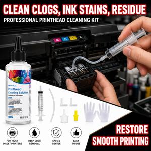 MIRAVEXL 100ml 프린트 헤드 클리너 키트 Epson HP Canon Brother 잉크젯 프린터 노즐 수리 도구 주사기 용 막힘 방지 액체 솔루션