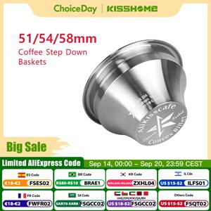 Alikisscafe 스텝다운 포터필터 바스켓 키트 가변 직경 51mm 54mm 58mm 볼록형 빌렛 에스프레소 액세서리 바리스타 도구