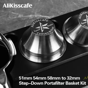 Alikisscafe 스텝다운 포터필터 바스켓 컨벡스 빌렛 51mm 54mm 58mm Delonghi Breville Gaggia 에스프레소 액세서리 바리스타 도구
