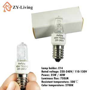 1개 25W/40W E14 오븐 전구 220-240V 안전 할로겐 오븐 램프 고온 500도 ℃   내열성 건조기 전자레인지 전구