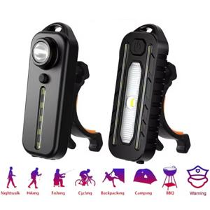 새로운 충전식 어깨 작업등 LED 레드 블루 플래시라이트 조끼 클램프 포함 USB 충전 랜턴 플래시라이트 러닝 아웃도어용