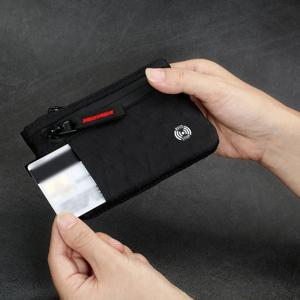럭셔리 RFID 차단 신용카드 홀더 도난 방지 슬림 키 카드 케이스 카라비너 나일론 동전 지갑 남성용 지갑