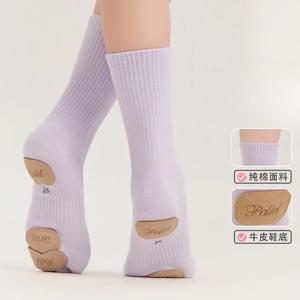 발레 댄스 양말 두꺼운 면 소재 가죽 밑창 미끄럼 방지 댄스 연습 공연용 발레 양말 데일리 웨어