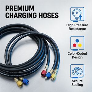 0.9M-1.8M AC 충전 호스 튜브 키트 호스 저손실 피팅 (R134A R12 R22 냉매 에어컨 매니폴드 게이지용)
