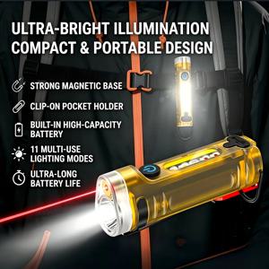 USB 충전식 미니 키체인 손전등 적외선 사이드 라이트 휴대용 야외 비상 토치 방수 일상용 LED 램프