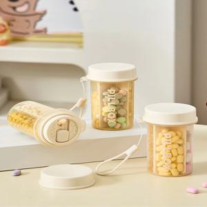 4칸 휴대용 알약통 보관함, 4가지 종류의 비타민 보관용 보조제 정리함, 여행용 알약 케이스/상자/용기