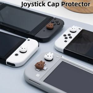 2Pcs Miffy 실리콘 조이스틱 캡 보호대 Kawaii 소프트 실리콘 NS Joycon 보호 케이스 Switch1 OLED Lite에 적합