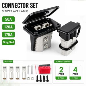 2/4팩 50A 120A 175A 배터리 충전 커넥터 키트 600V 퀵 플러그 자동차 배터리 전원 커넥터 지게차 와이어 케이블 커넥터