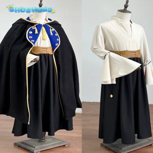 재고 있음 마녀 모자 아틀리에 올루그지오 XS-XXL 코스프레 의상 가발 통가리 부시 아틀리에 블랙 케이프 블루 안감 남성용 할로윈
