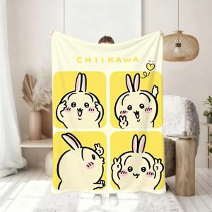 Kawaii C-ChiikawaS 귀여운 담요 부드러운 담요 가정용 침실 침대 소파 피크닉 여행 사무실 휴식 커버 담요 선물