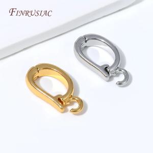 18K 금도금 엔핸서 베일 클래스프, D형 개폐식 펜던트 커넥터, 쥬얼리 제작 부자재, DIY 팔찌 액세서리