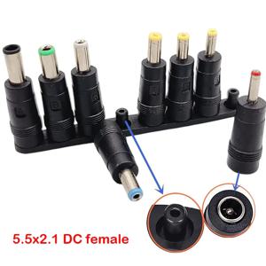 8개 AC DC 5.5X 2.1mm 여성 잭 플러그 어댑터 커넥터를 6.3 6.0 5.5 4.8 4.0 3.5mm 2.5 2.1 1.7 1.35mm 남성 전원 어댑터로 변환