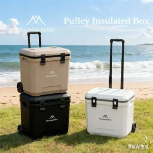 GO PEAK MOUNTAINHIKER 36L 카크 풀리 웜박스 아웃도어 인큐베이터 휴대용 보온박스 바베큐 차량용 냉장고 박스 (트롤리 휠 포함)