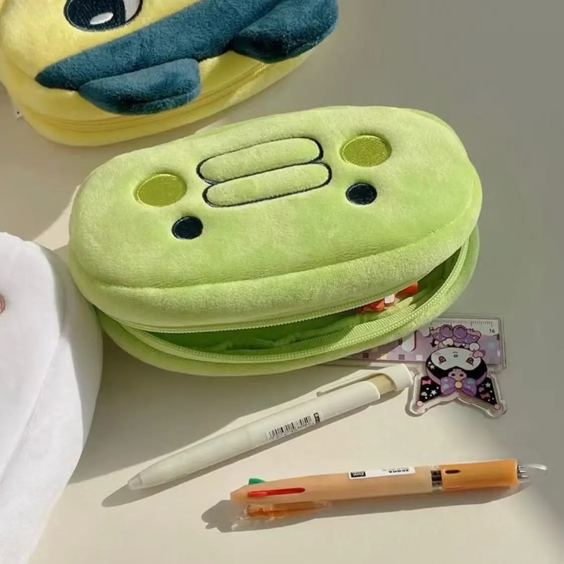 카와이 다마고치 연필 케이스 학습용 문구류 학생용 수납 가방 대용량 메이크업 가방 휴대용 가방 흥미롭고 귀여운