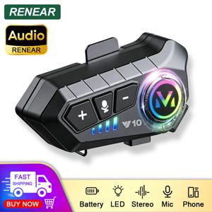 1 또는 2 PCS 오토바이 헬멧 헤드셋 LED 이어폰 블루투스 5.3 안드로이드 Ios 전화용 스테레오 방수 범용 헤드셋