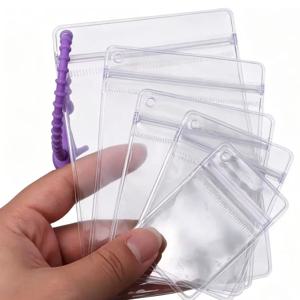 20pcs 멀티 사이즈 PVC 투명 보석 보관 가방 셀프 씰 가방 팔찌 목걸이 반지 포장 보석 디스플레이에 재사용 가능