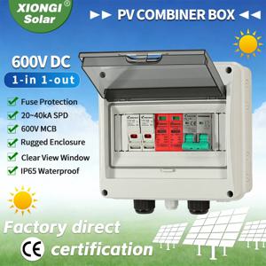 1개, 태양광 발전용 PV DC 결합 박스, 서지 및 낙뢰 보호 기능, 1개의 입력, 1개의 출력, DC 600V, 퓨즈, MCB, SPD, DB, 방수 박스, IP65 등급