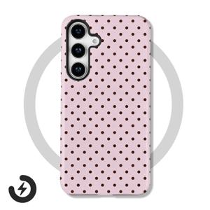 삼성 S26 S25 S24 S23 S22 S21 플러스 울트라 20 FE A15 A16 26 36 56 17용 마그네틱 폰 케이스 폴카 도트 2 in 1 필름 커버
