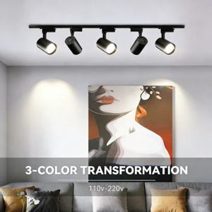 LED 트랙 조명 COB 220V 풀세트 LED 스팟 트랙 조명 레일 램프 (거실, 의류 매장, 침실용 트랙 천장 램프)