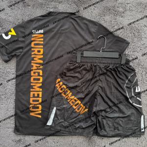 탑 복서 MMA 옥타곤 케이지 Khabib Nurmagomedov 티셔츠 반바지 세트 남성 스포츠 트레이닝 러닝 세트 속건성 파이팅 세트