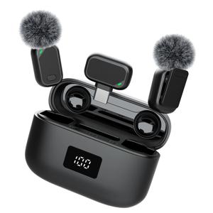 미니 무선 라발리에 마이크(충전 케이스 포함), 2.4G 노이즈 캔슬링 핀 마이크(Type-C, 브이로그/라이브/비디오 녹화용)