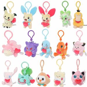포켓몬 오리지널 플러시 펜던트 장난감 Psyduck Gengar Mew Clefairy Slowpoke Togepi Plusle 6-13cm 귀여운 열쇠 고리 인형 선물