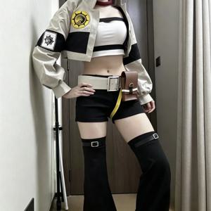 애니메이션 GACHIAKUTA 코스프레 의상 Riyo 펑크 짧은 재킷 짧은 가방 세트 Jirai Kei 소녀 캐주얼 배틀 슈트 할로윈 크리스마스