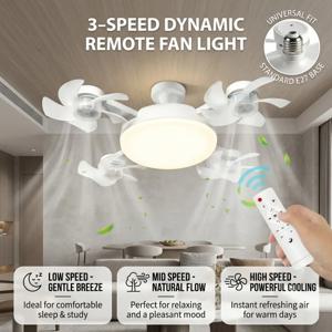 3/4 헤드 드론 스타일 E27 천장 선풍기 조명 2-in-1 AC85-265V 3색 LED 팬 램프 (리모컨 포함) 가정 및 식당용