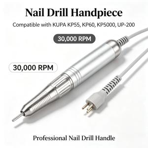 KUPA KP55, KP60, KP5000, UP-200, 30,000RPM과 호환되는 네일 드릴 핸드피스, 전문가용 네일 드릴 핸들 천