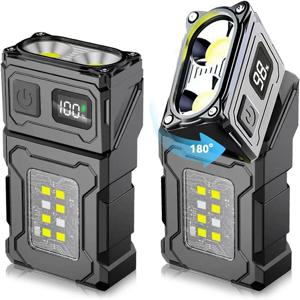 미니 USB 충전식 LED 손전등 휴대용 테일 자석 작업등 초강력 캠핑 랜턴 사이드 COB 비상 토치 라이트