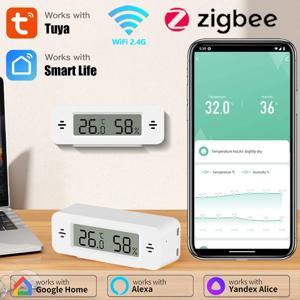 스마트 홈 온도계용 Tuya Zigbee 온도 습도 측정기 APP 원격 제어 Zigbee2MQTT ZHA Alexa SmartLife와 함께 작동