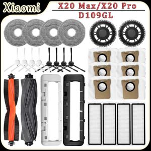 Xiaomi X20 Max/X20 Pro/D109GL 로봇 진공 액세서리 HEPA 필터 먼지 봉투 걸레 브래킷 메인 브러시 커버 교체 부품