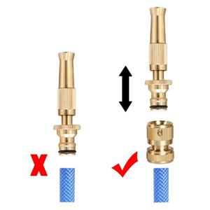 SCIMAKER 스프레이 노즐 워터건 황동 고압 직분사 스프링클러 퀵 커넥터 가정용 정원 호스 조절식 건