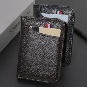 휴대용 슈퍼 슬림 소프트 지갑 PU 가죽 미니 신용 카드 지갑 지갑 카드 홀더 남성 지갑 얇은 작은 짧은 지갑