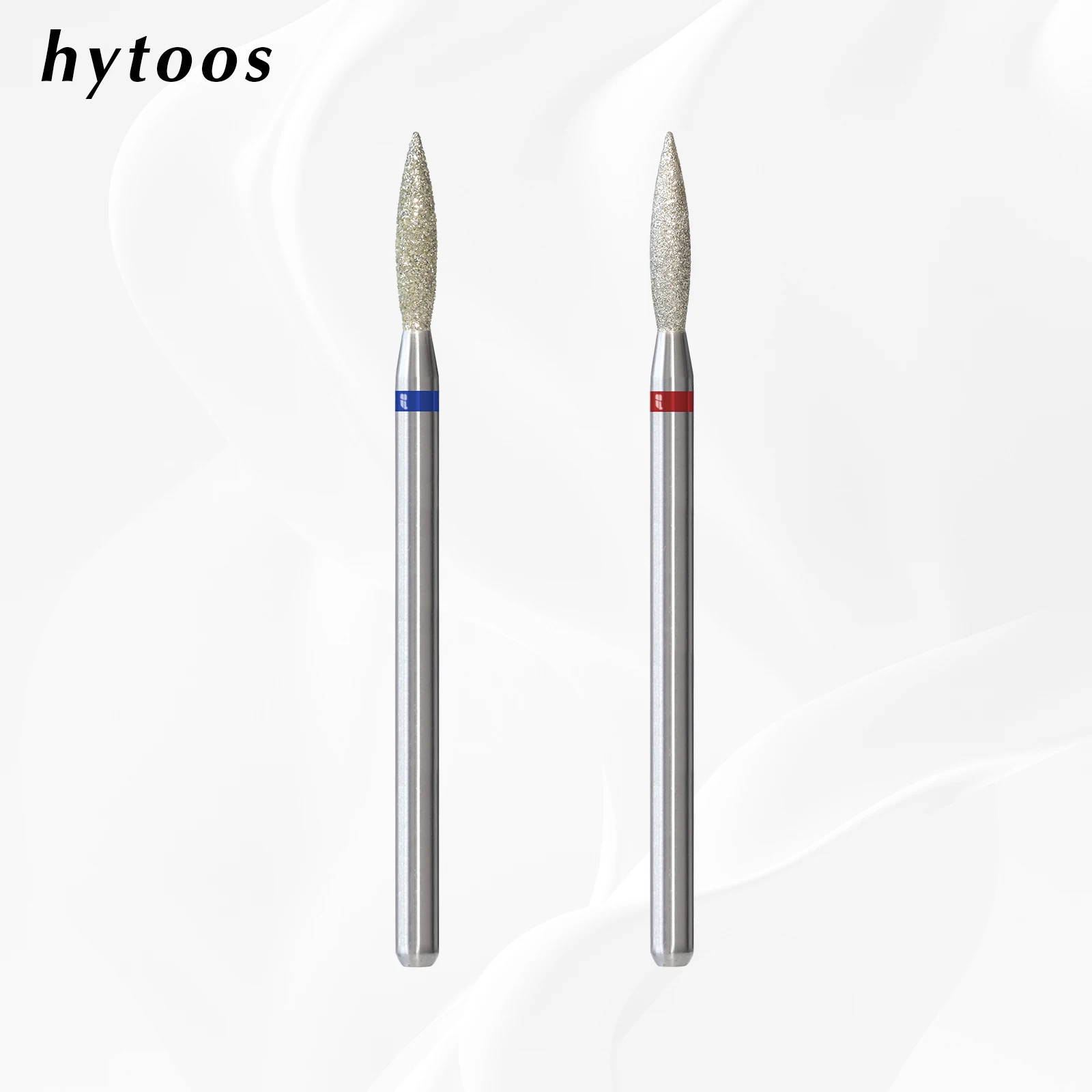 HYTOOS 플레임 다이아몬드 네일 드릴 비트 3/32'' 러시안 큐티클 클리너 손톱 아래 각질 제거 안전 매니큐어 도구