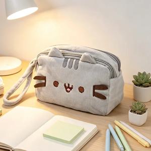 Kawaii Pusheen Fat Cat 만화 연필 케이스 대용량 학생 문구 가방 휴대용 펜 보관 주머니 화장품 가방 선물