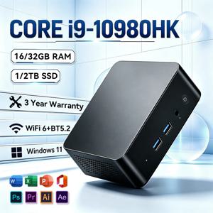 미니 PC 게이밍 컴퓨터 인텔 코어 i9 10980HK 윈도우 11 프로 16GB/32GB 램 2TB SSD WIFI6 BT5.2 오피스 3년 보증 게이머 PC