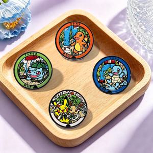 4Pcs 귀여운 포켓몬 Eevee 몬스터 에나멜 핀 엘프 피카추 Charmander 브로치 배지 옷깃 핀 쥬얼리 선물 배낭 의류용