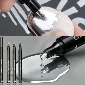 1-6pcs 미러 마커 펜 DIY 반사 페인트 펜 미러 마커 크롬 골드 실버 구리 색상 시그니처 자동차 아트 공예품