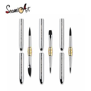 SeamiArt 듀얼 브러쉬 팁 여행용 페인팅 브러쉬 나일론 헤어 휴대용 드로잉 펜 (수채화, 아크릴, 구아슈용)